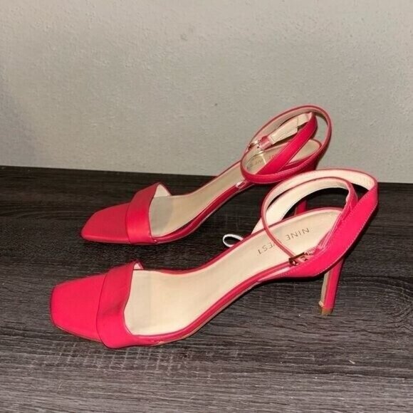 Nine West Pink Casual Open Toed Ankle Strap Casual Stiletto Heels Size 9.5 - Picture 5 of 8